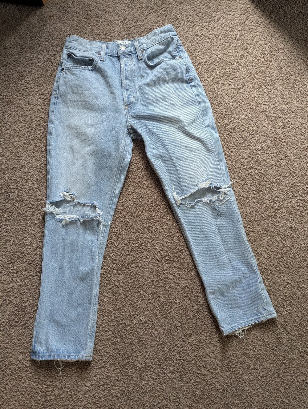 Agolde 100% Organic Cotton Distressed Crop Jeans 🩷